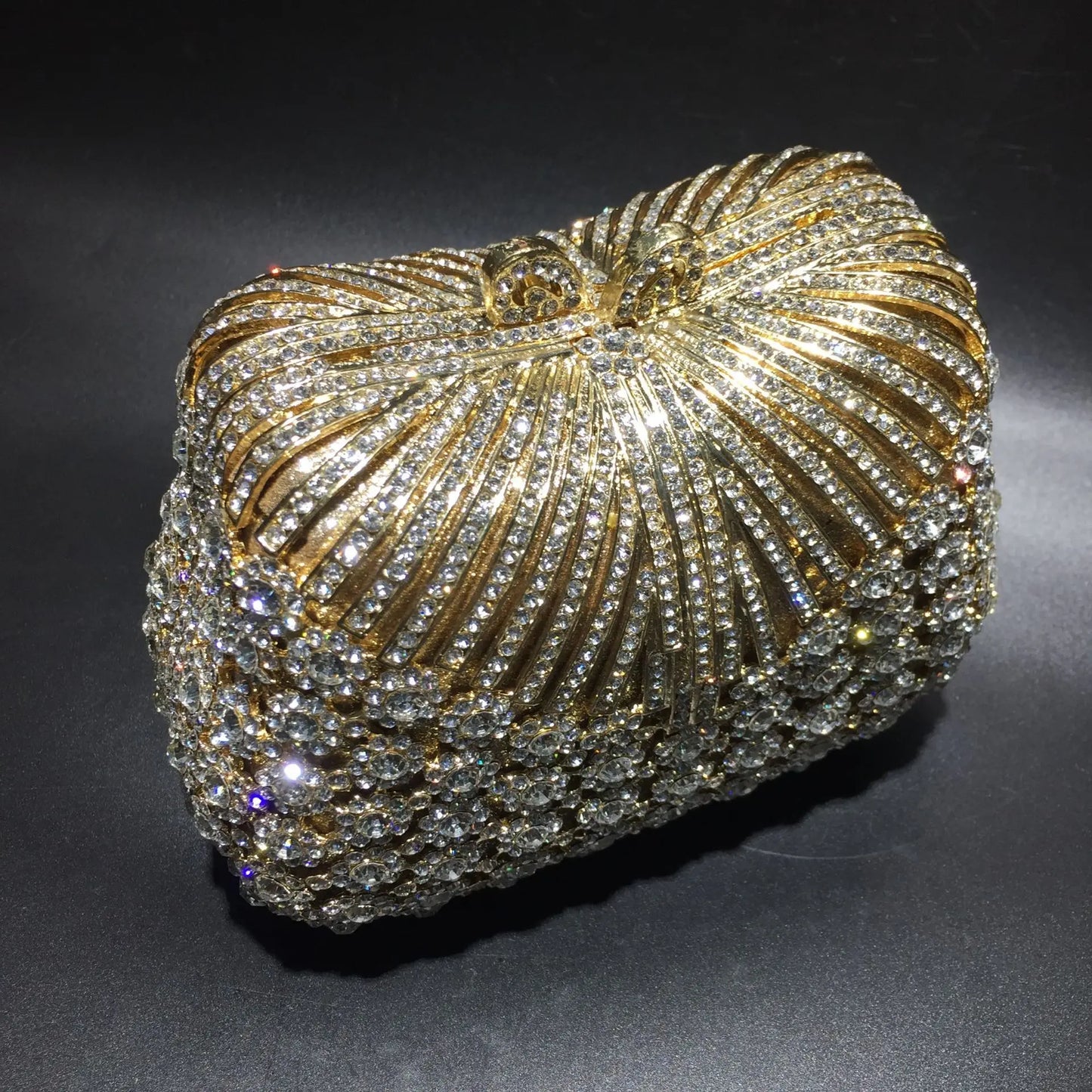 FLOWER RHINESTONES CLUTCH BAG