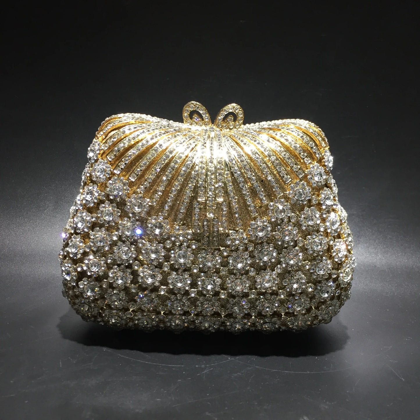 FLOWER RHINESTONES CLUTCH BAG