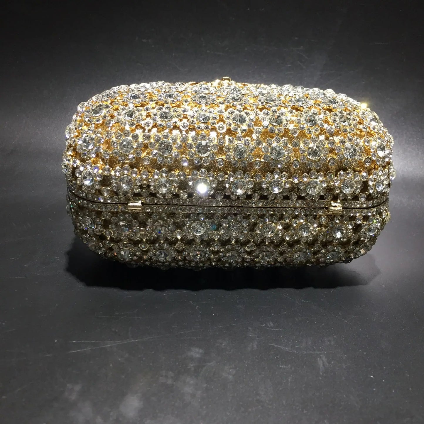 FLOWER RHINESTONES CLUTCH BAG