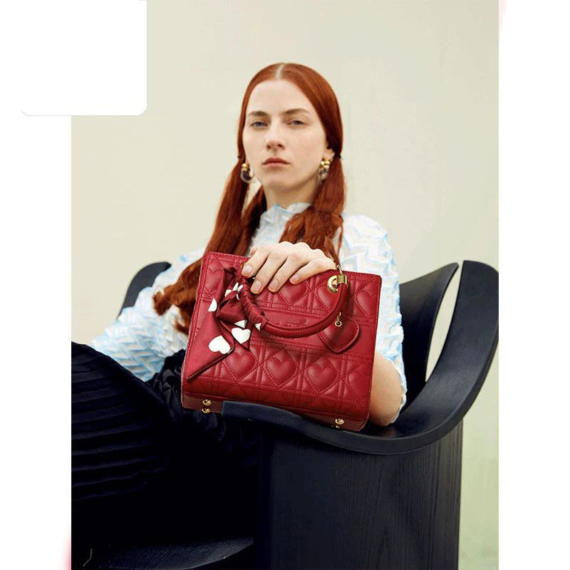 LEATHER SCARF HANDBAG