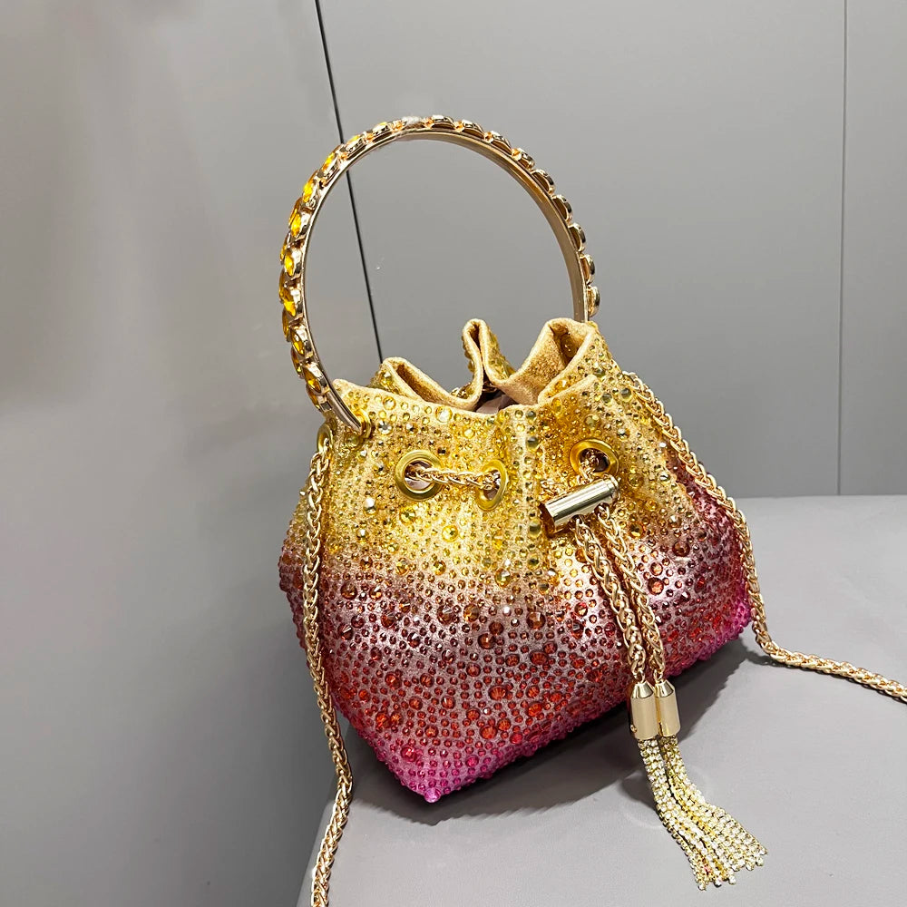SHINY CRYSTAL CLUTCH PURSE