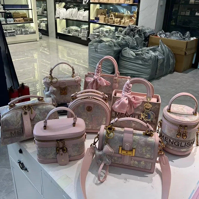 CHINESE STYLE PINK EMBOSSED BAG