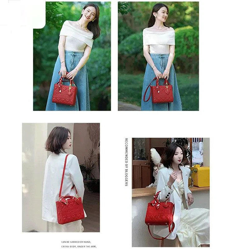 LEATHER SCARF HANDBAG