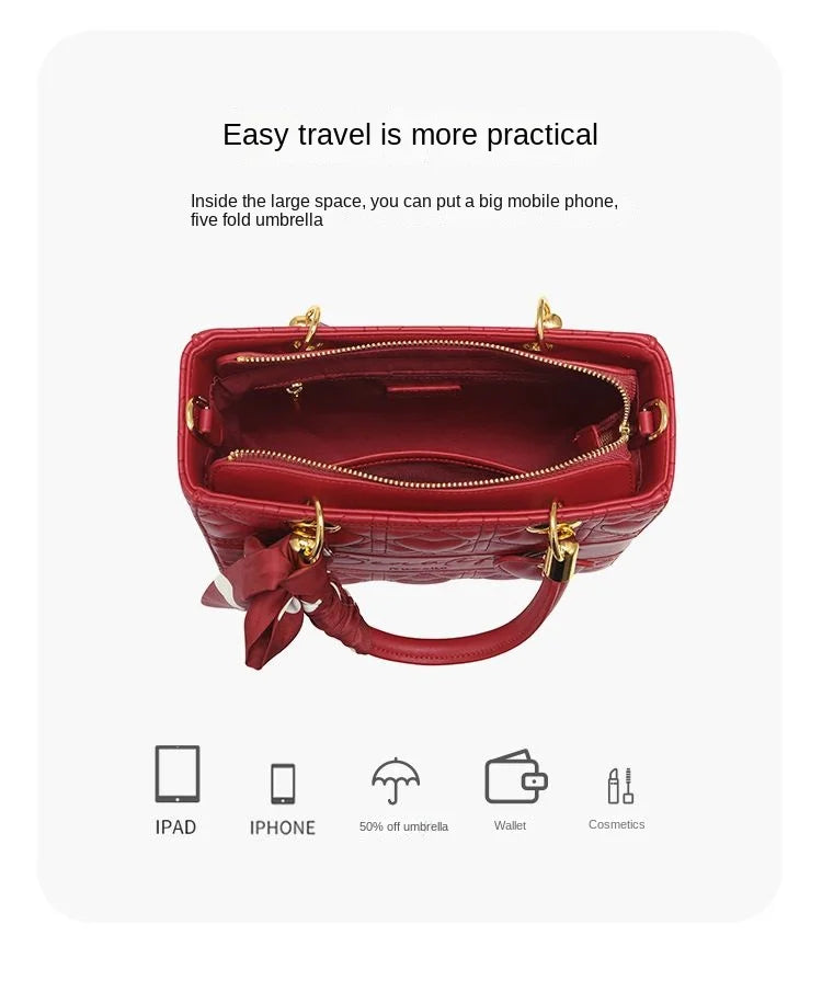LEATHER SCARF HANDBAG