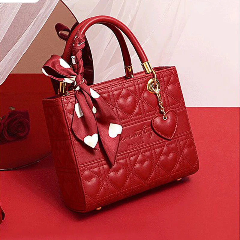 LEATHER SCARF HANDBAG