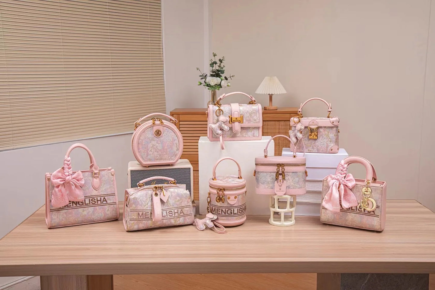 CHINESE STYLE PINK EMBOSSED BAG
