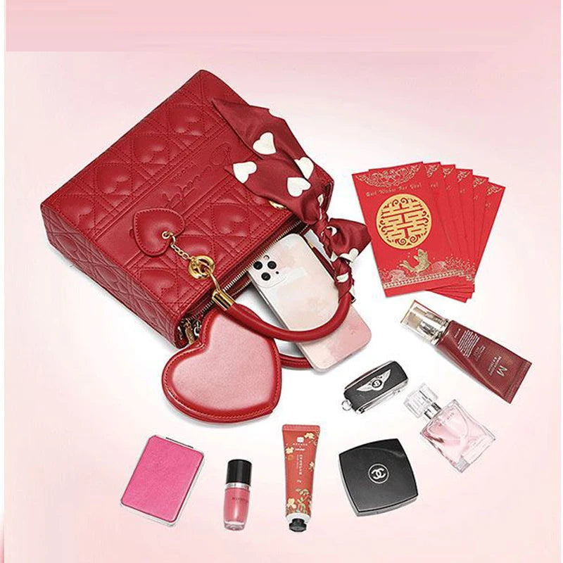 LEATHER SCARF HANDBAG
