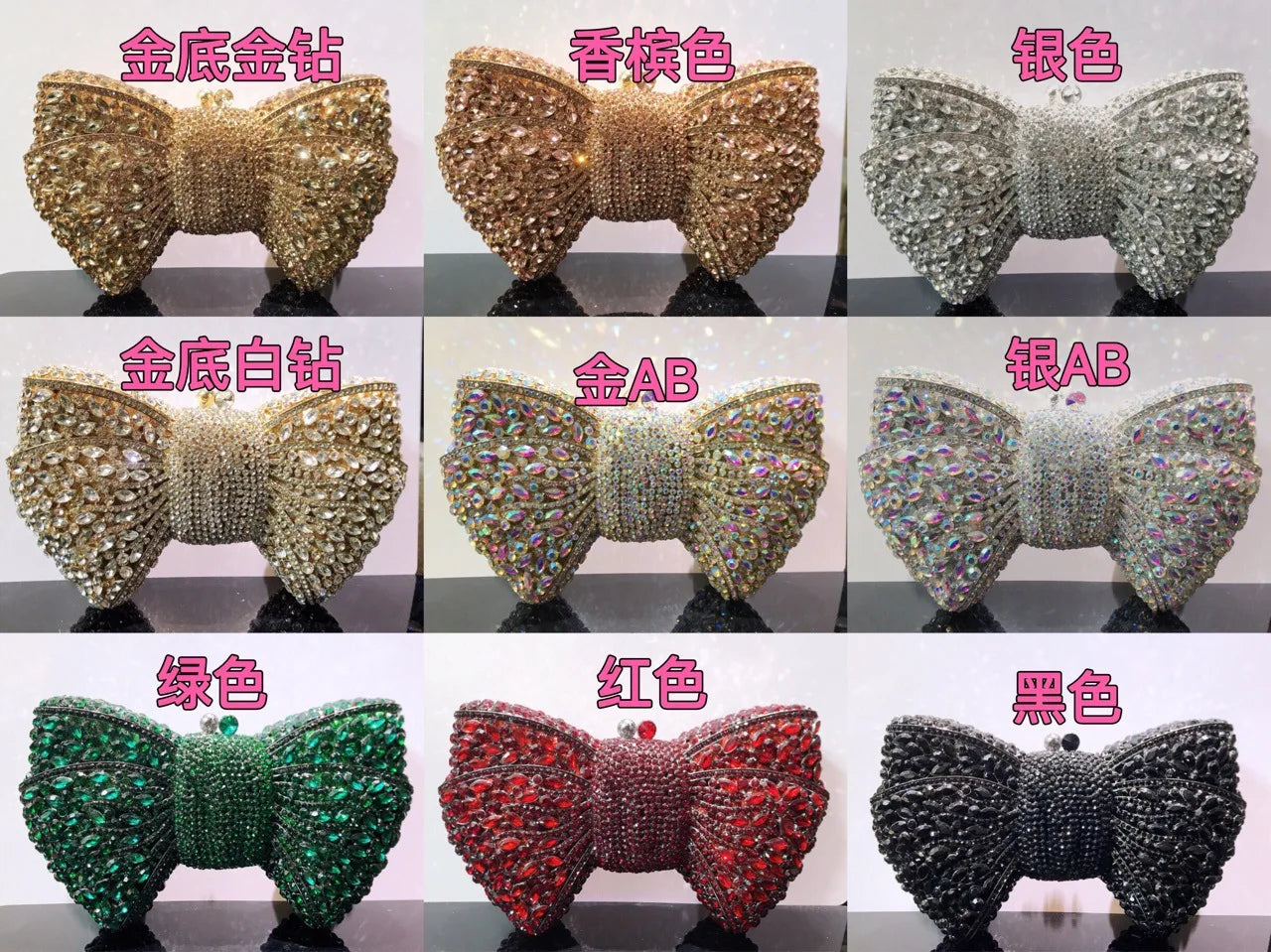 BOW STONE CLUTCH BAG