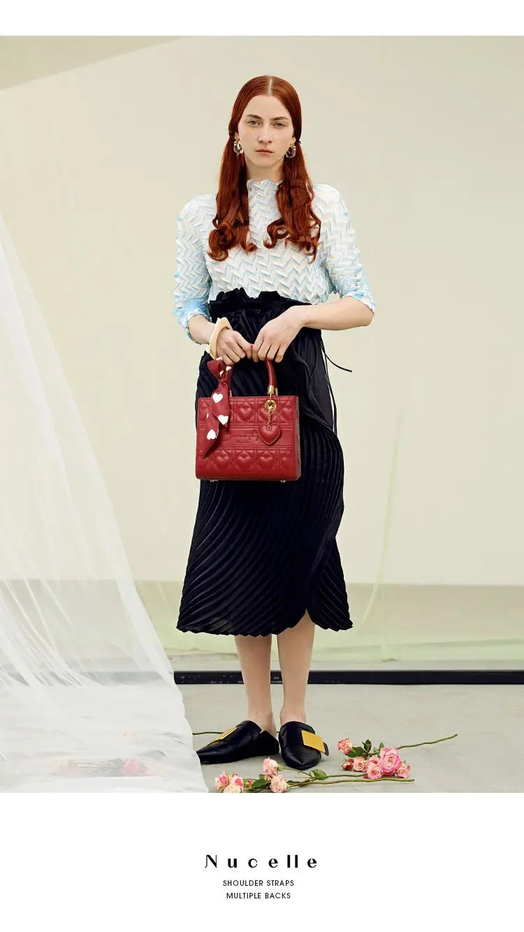 LEATHER SCARF HANDBAG