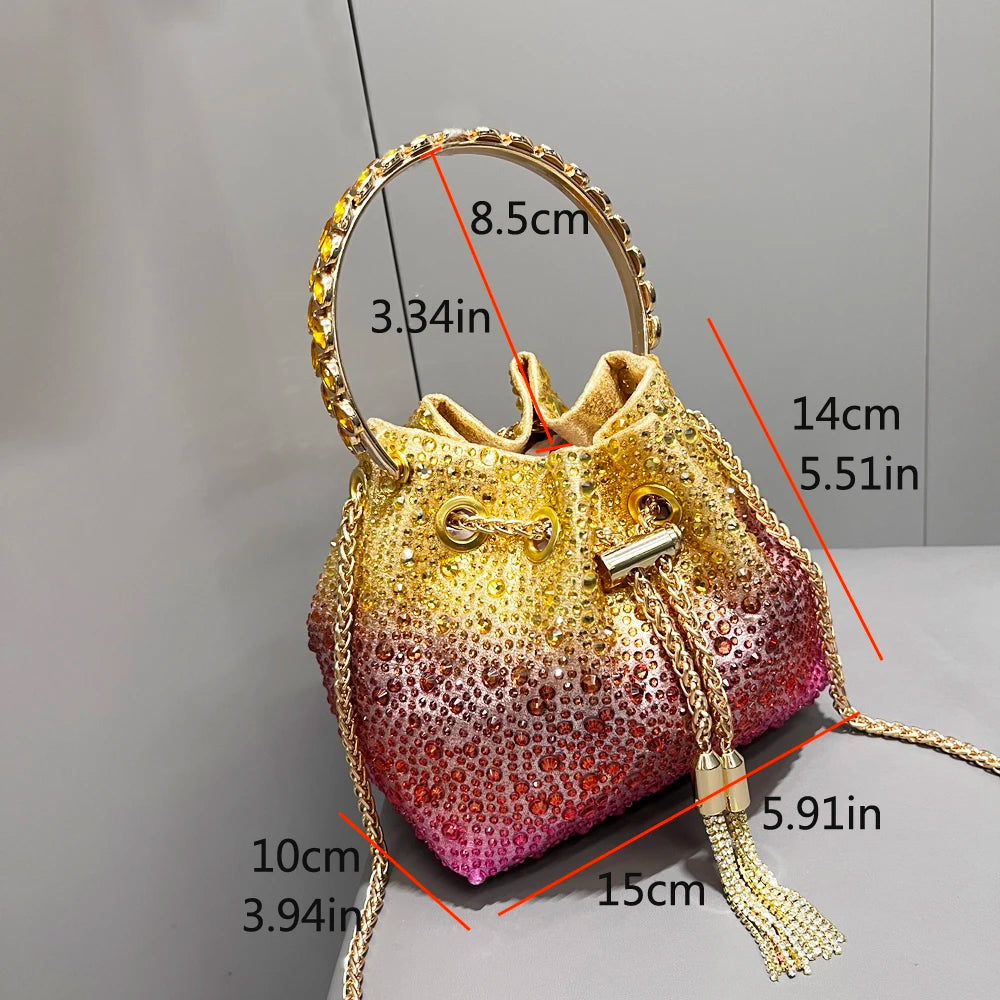 SHINY CRYSTAL CLUTCH PURSE