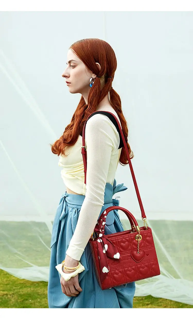 LEATHER SCARF HANDBAG