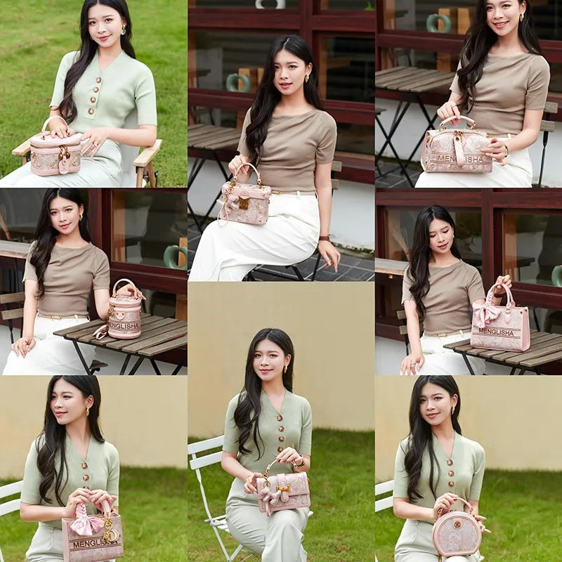 CHINESE STYLE PINK EMBOSSED BAG