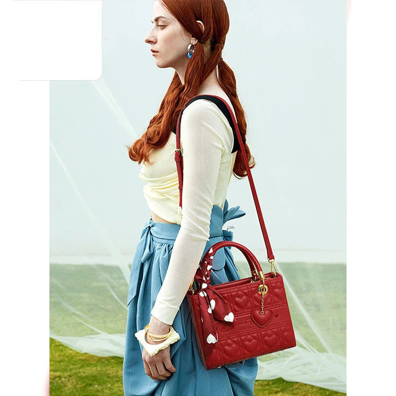LEATHER SCARF HANDBAG