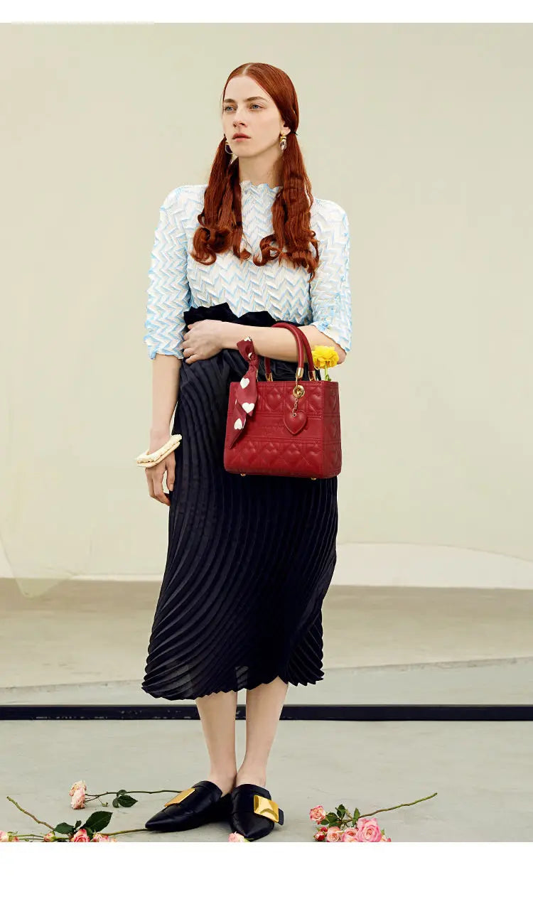 LEATHER SCARF HANDBAG