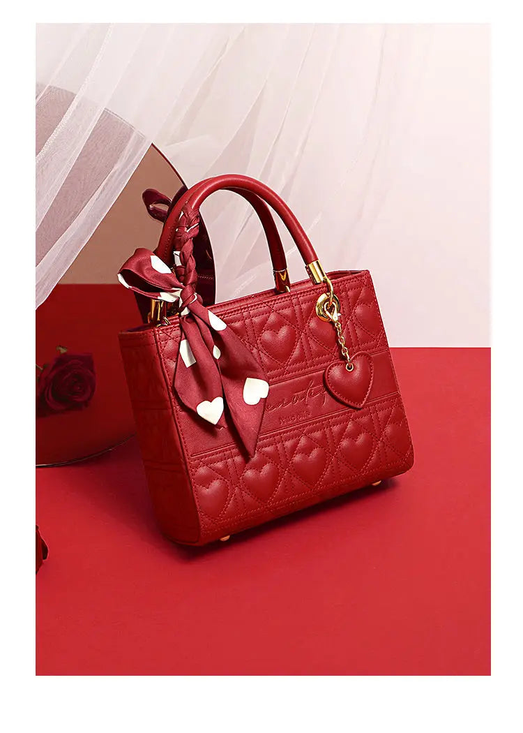 LEATHER SCARF HANDBAG